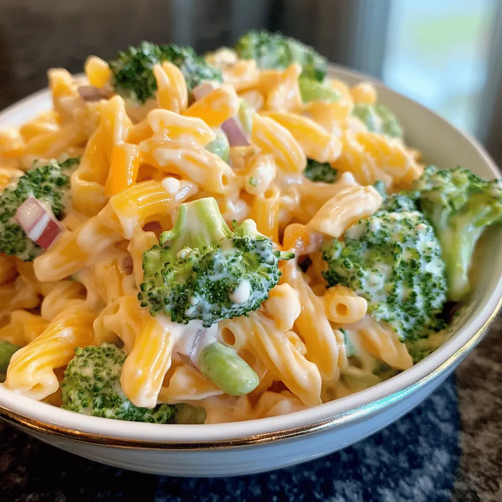 Looking for a creamy and cheesy side dish? This Broccoli Cheddar Pasta Salad is a crowd-pleaser that's simple to make! Packed with fresh vegetables and rich cheddar cheese, it’s perfect for BBQs, potlucks, or meal prep. Save this recipe to enjoy a delightful twist on a classic favorite anytime you need a tasty and satisfying dish!