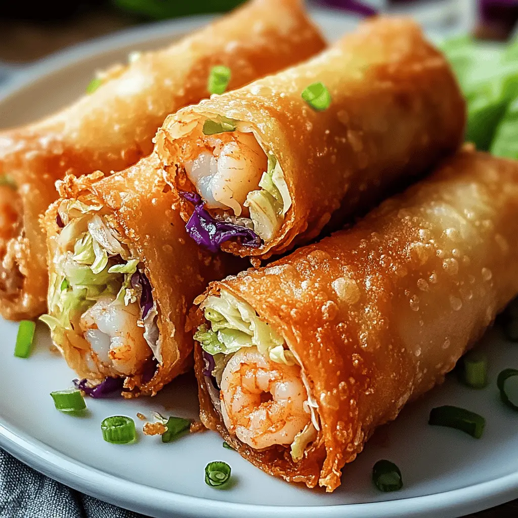 Crispy shrimp and cabbage egg rolls are the perfect crowd-pleaser! These delicious rolls are packed with fresh shrimp, crunchy cabbage, and seasoned to perfection for a delightful crunch in every bite. Great for parties, family dinners, or a fun snack. Save this recipe for an easy and tasty treat any day of the week!