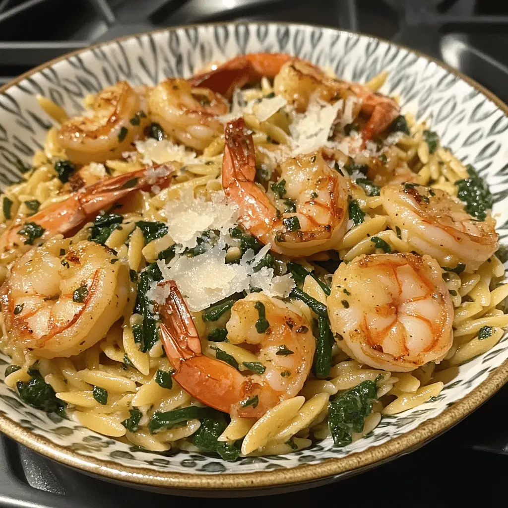 Warm up your dinner routine with this One Pan Parmesan Orzo with Shrimp recipe! It combines succulent shrimp and creamy Parmesan orzo for a quick, flavorful meal. Perfect for busy weeknights or impressing guests! Save this pin so you can make this delicious dish anytime you're in the mood for an easy and satisfying seafood dinner!