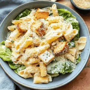 This Pasta Caesar Salad is the perfect blend of flavors, combining tender pasta with crisp romaine lettuce and a creamy Caesar dressing. Topped with crunchy croutons and sprinkled with Parmesan cheese, it's a delightful twist on the classic salad. Save this recipe for your next gathering or picnic—everyone will love it!