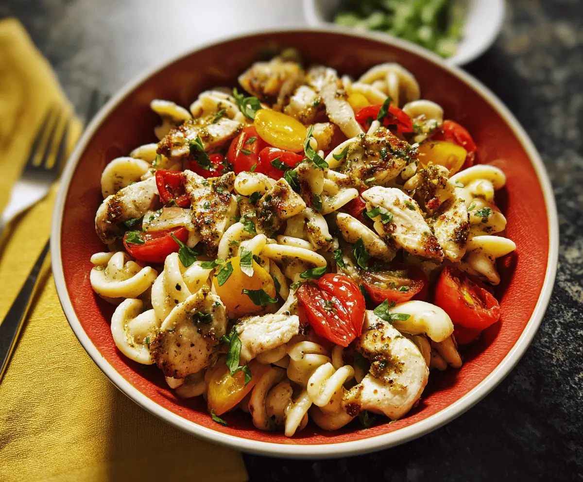 Easy Caprese Chicken Pasta Salad Recipe