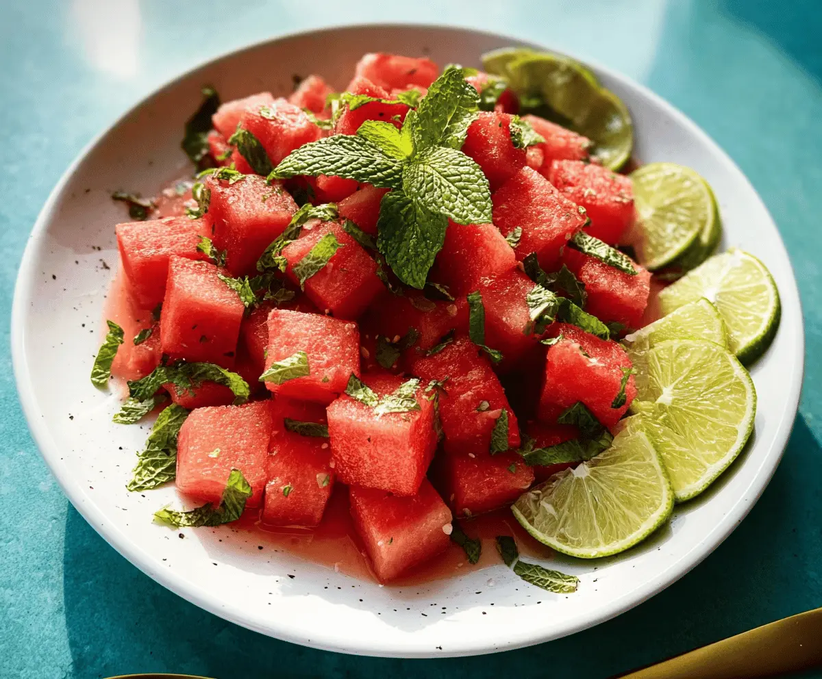 Refreshing Mint Lime Watermelon Salad Recipe