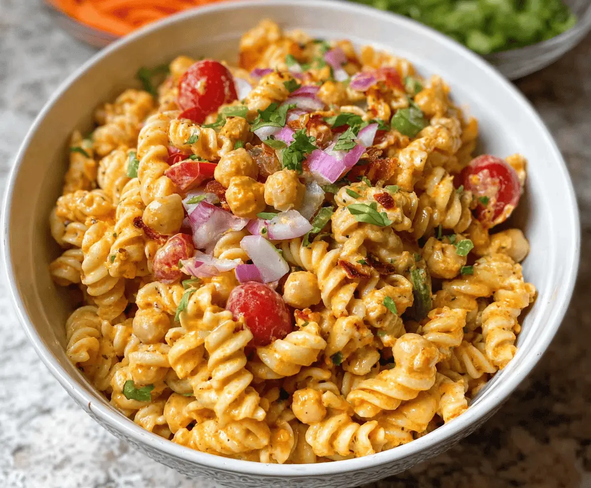 Easy Buffalo Chickpea Pasta Salad Recipe