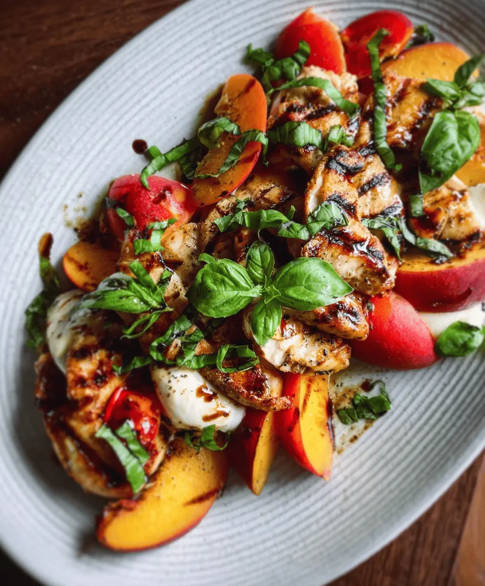 Easy Peach Caprese Grilled Chicken Recipe