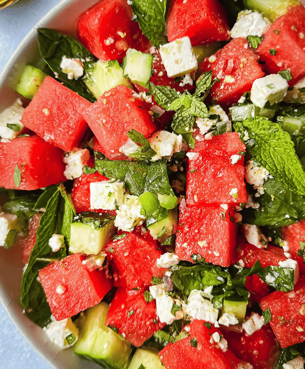 Easy Fresh Watermelon Feta Salad Recipe