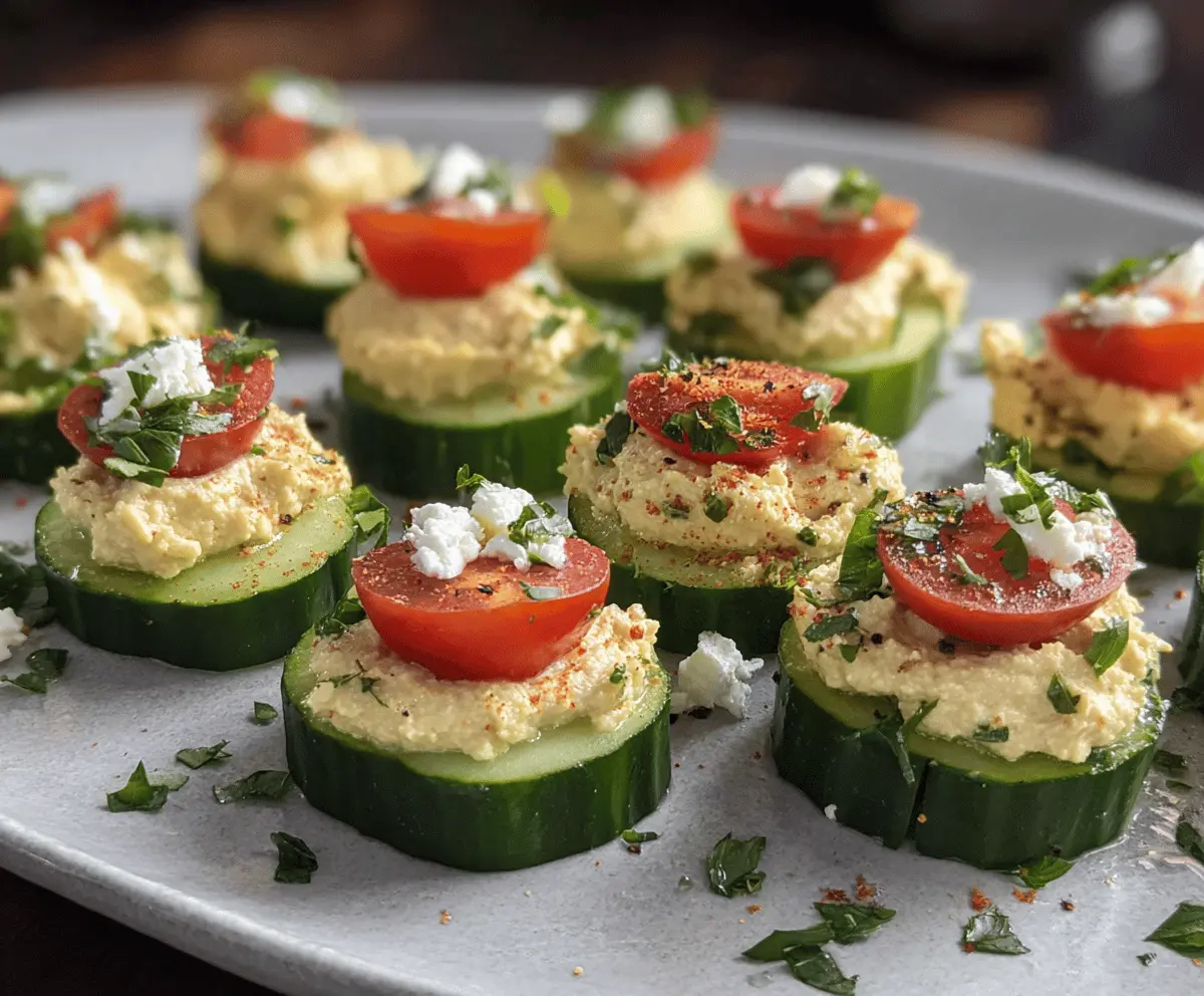 Easy Cucumber Hummus Bites Recipe