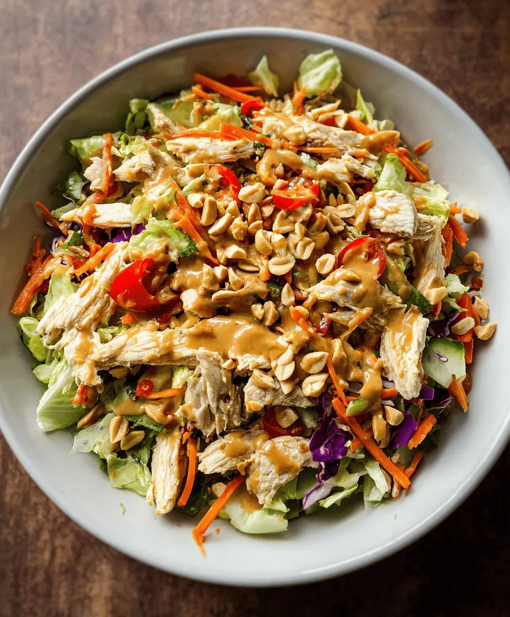 Easy Thai Chicken Salad with Creamy Peanut Dressing