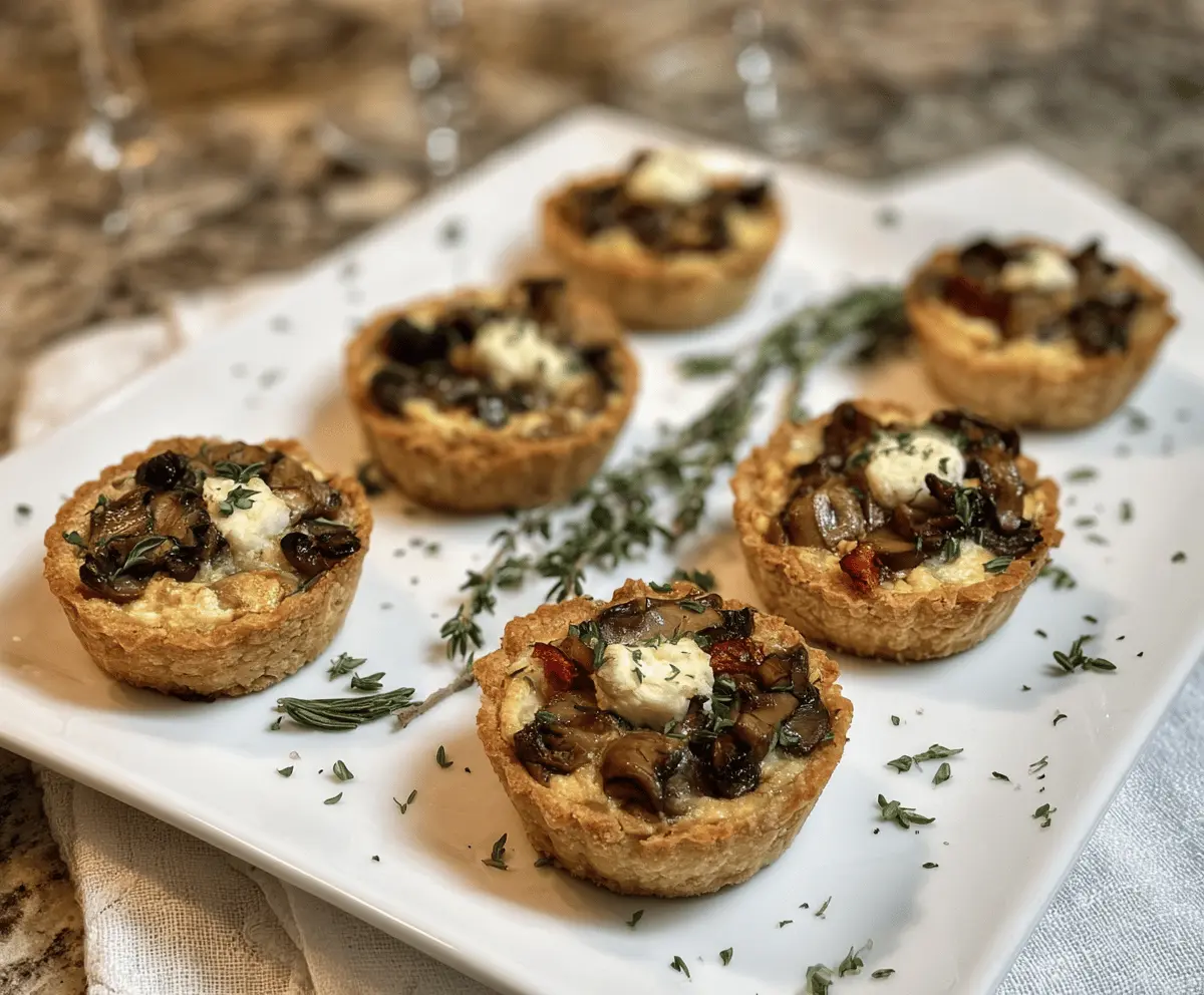 Easy Savory Mushroom Goat Cheese Tartlets