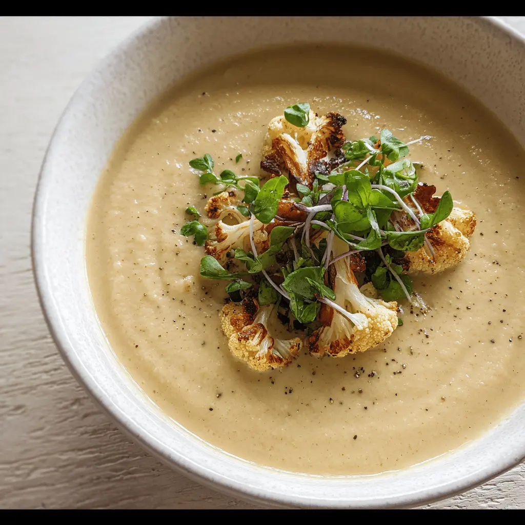 Easy Roasted Garlic Cauliflower and Parsnip Soup