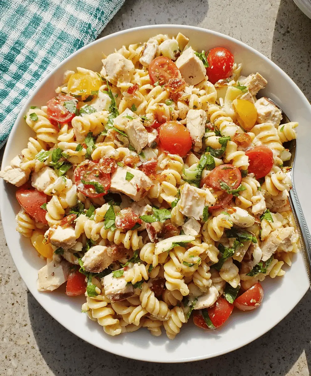 Easy Chicken Club Pasta Salad Recipe