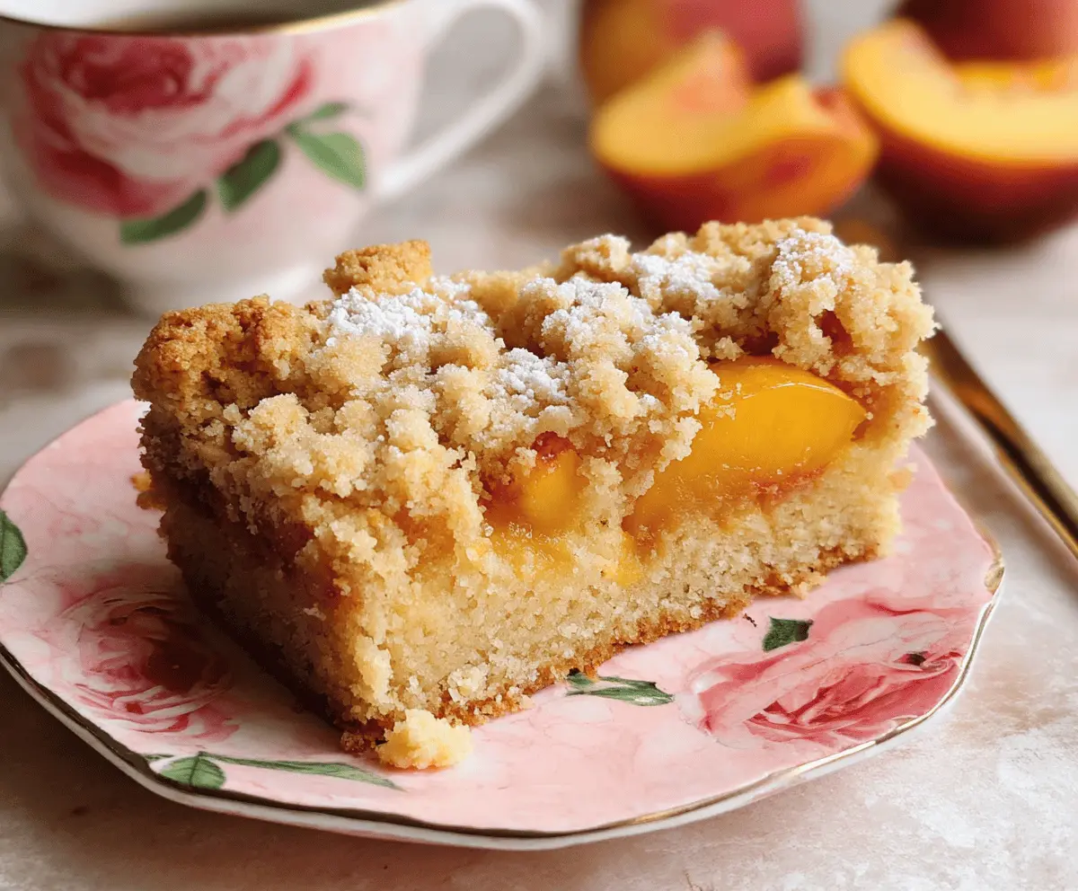 Easy Southern Peach Crumb Cake Recipe