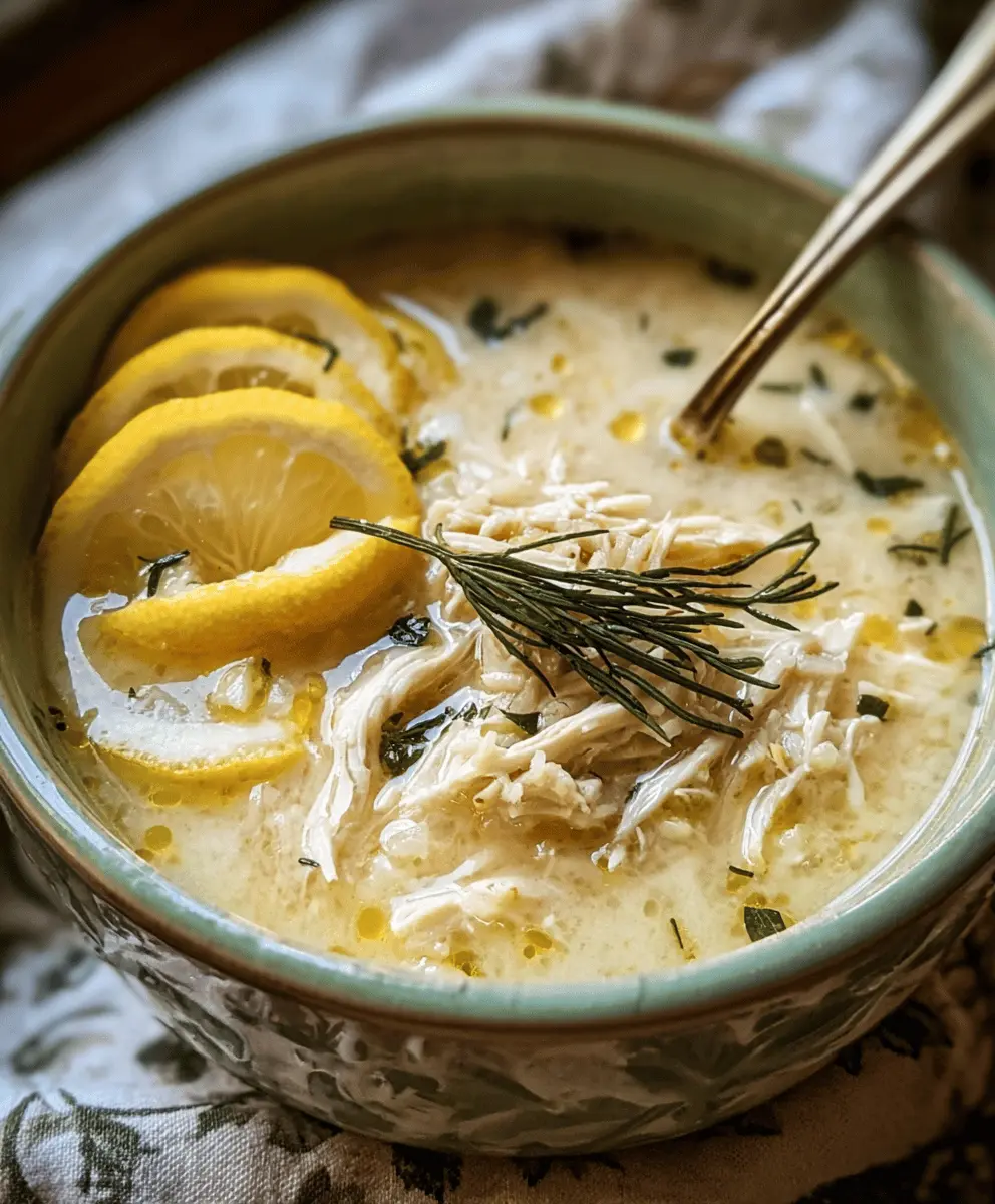 Creamy Mediterranean Lemon Chicken Soup Recipe