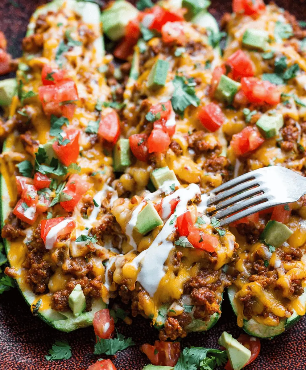 Easy Cheesy Taco Stuffed Zucchini Boats