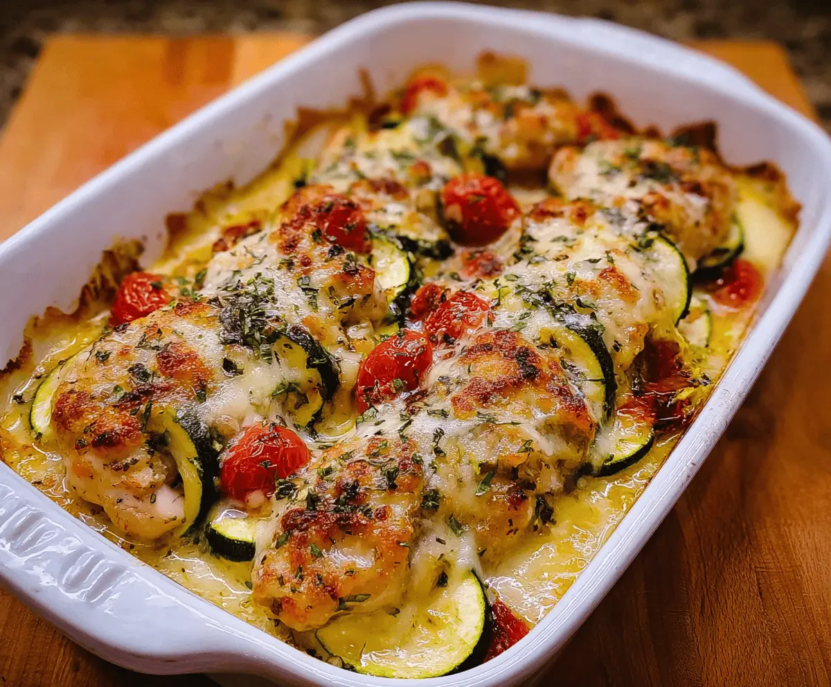 Easy Chicken Zucchini Bake with Cheese
