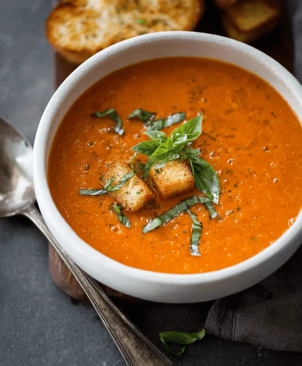 Easy Creamy Tomato Basil Soup Recipe