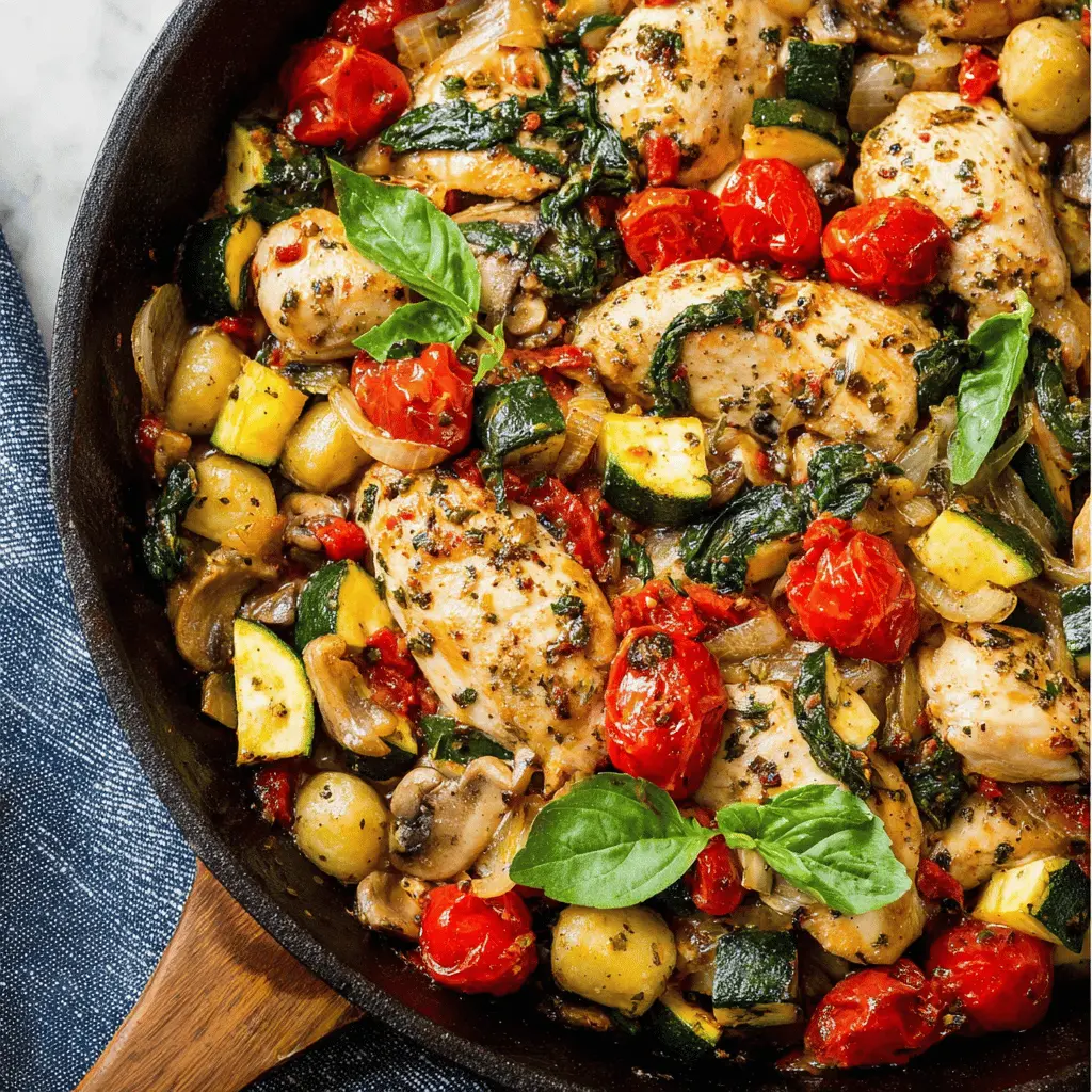 Easy Italian Chicken and Veggie Skillet Recipe