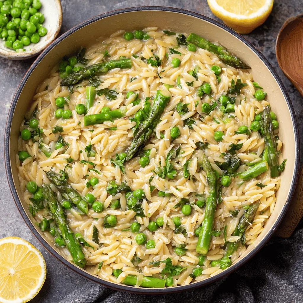 Easy One-Pot Orzo with Asparagus and Peas