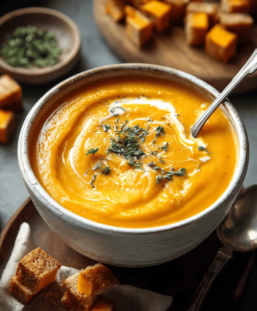 Easy Spicy Butternut Squash Sweet Potato Soup