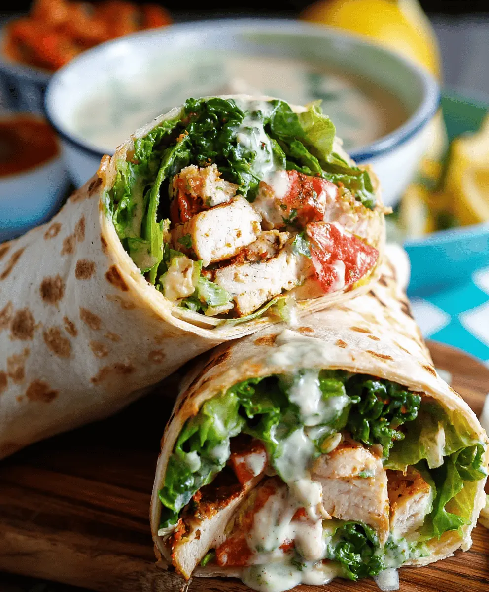 Easy Spicy Chicken Caesar Salad Wrap Recipe