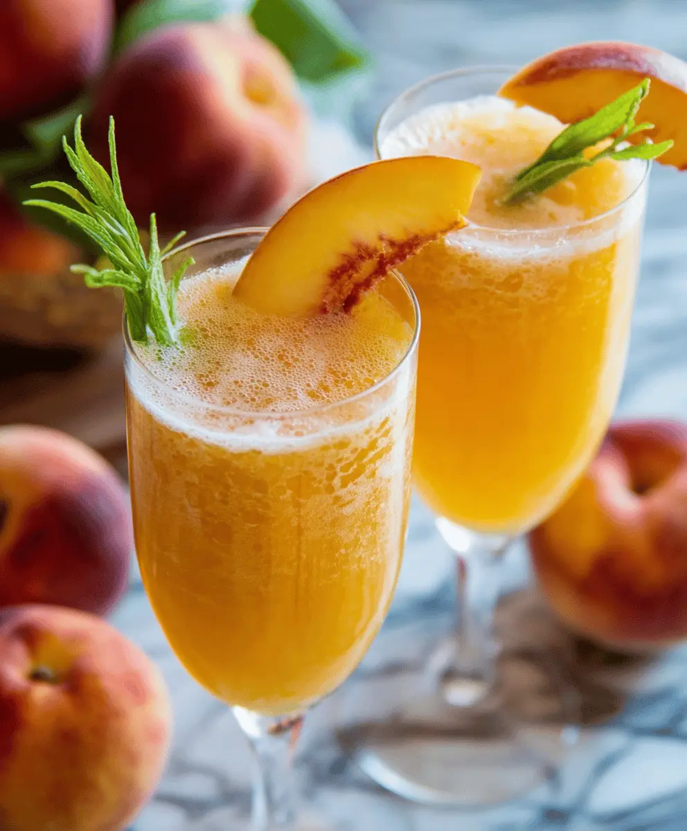 Easy Peach Bellini Mocktail Recipe