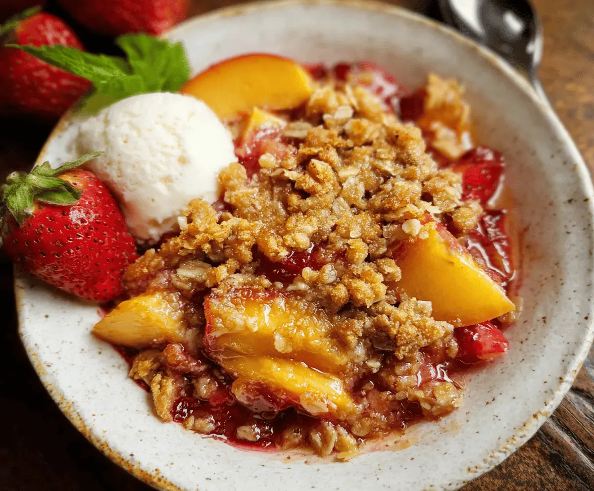 Easy Strawberry Peach Crisp Recipe