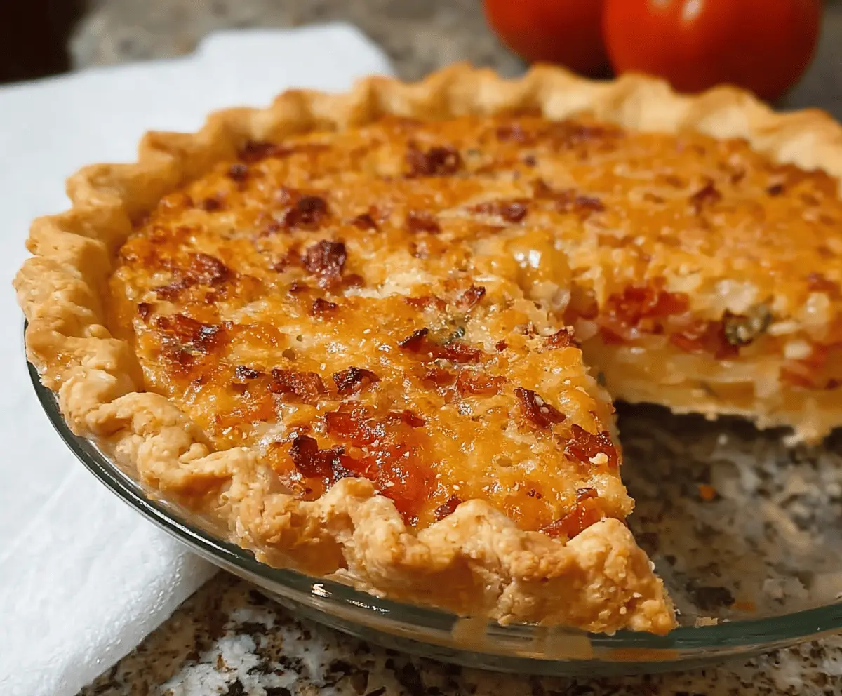 Easy Bacon Onion Tomato Pie Recipe