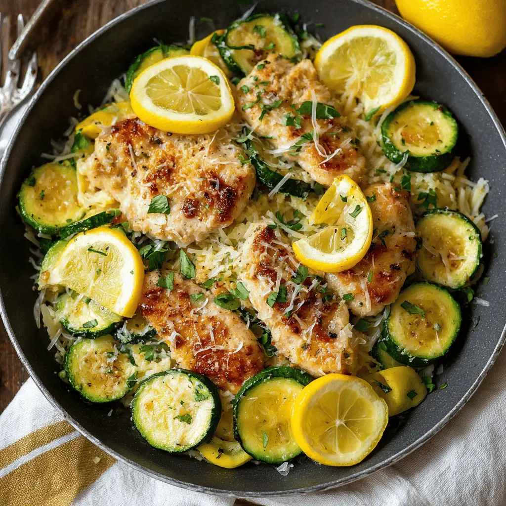 Easy Skillet Lemon Parmesan Chicken with Zucchini