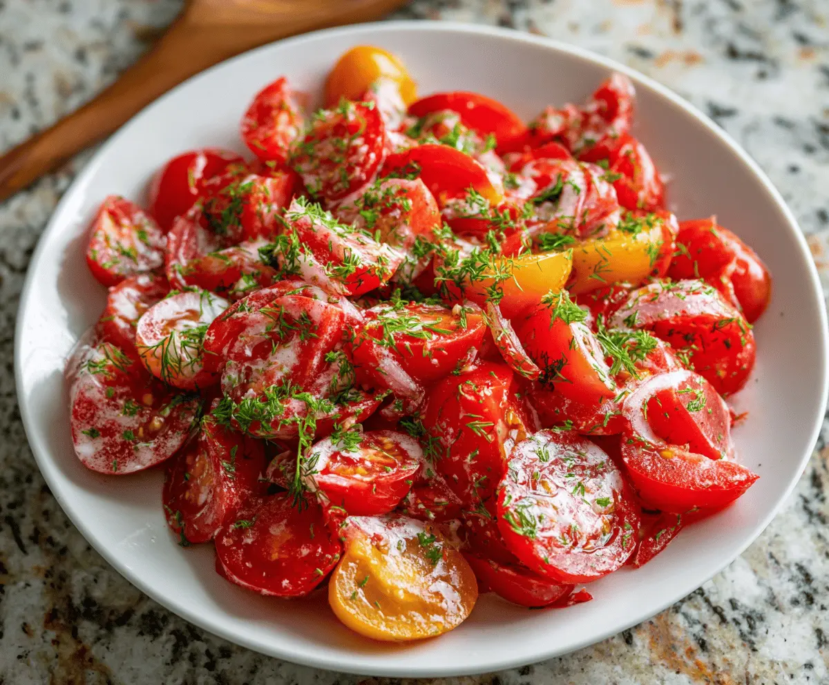 Fresh Tomato Garlic Salad Recipe for Summer