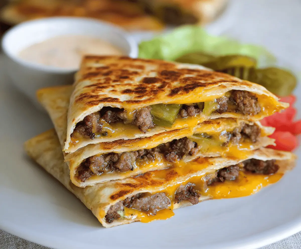 Easy Cheeseburger Quesadilla Recipe