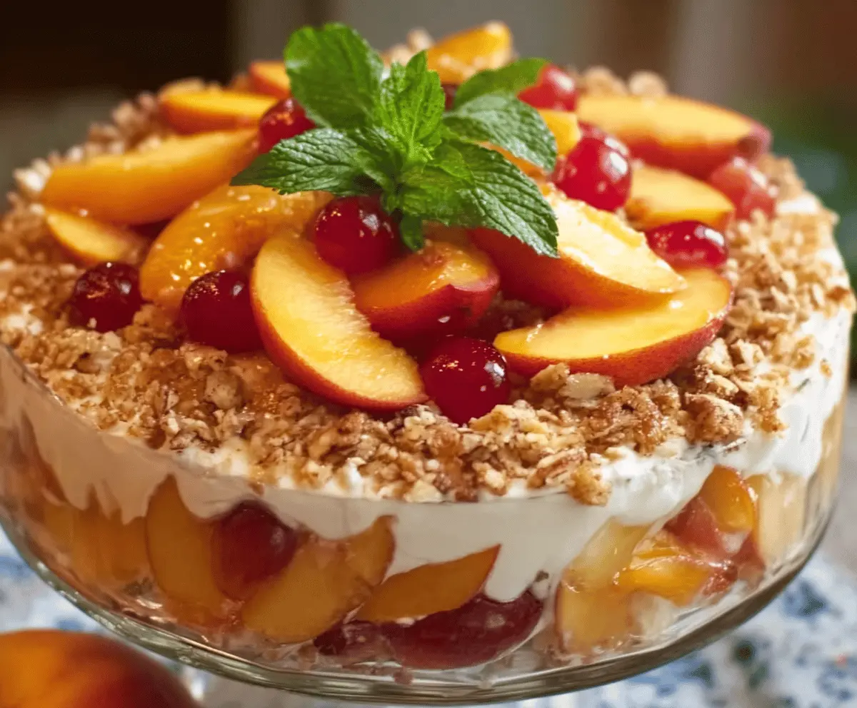 Peach Cobbler Cheesecake Fruit Salad Recipe