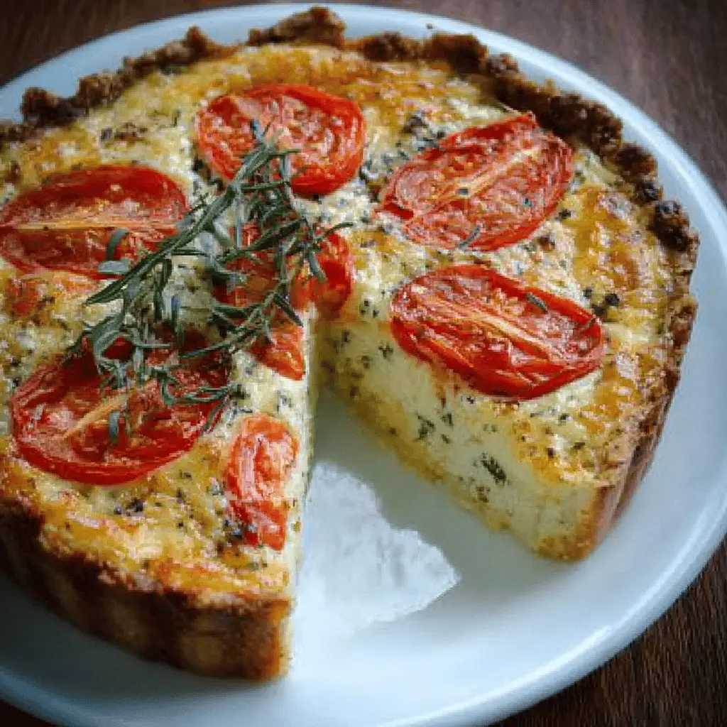 Gluten-Free Tomato Basil Cheese Pie with Parmesan Rosemary Crust
