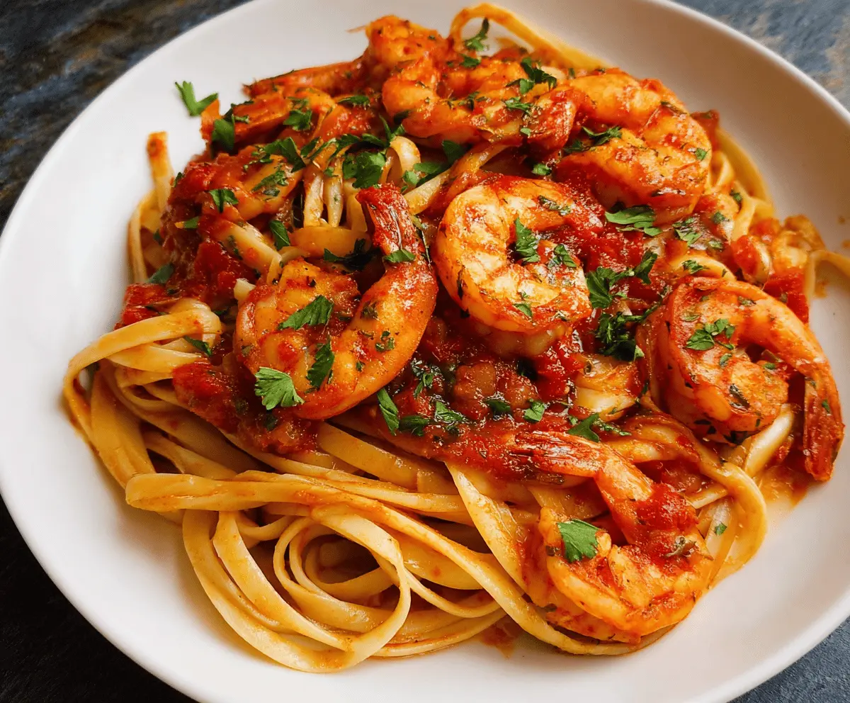 Spicy Shrimp Fra Diavolo with Linguine