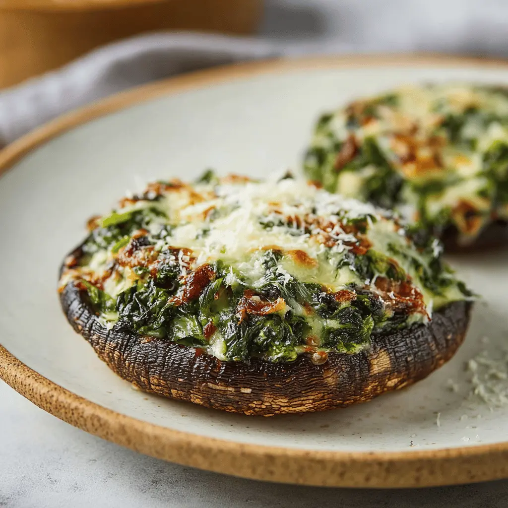 Spinach and Cheese Stuffed Portobello Mushrooms Recipe