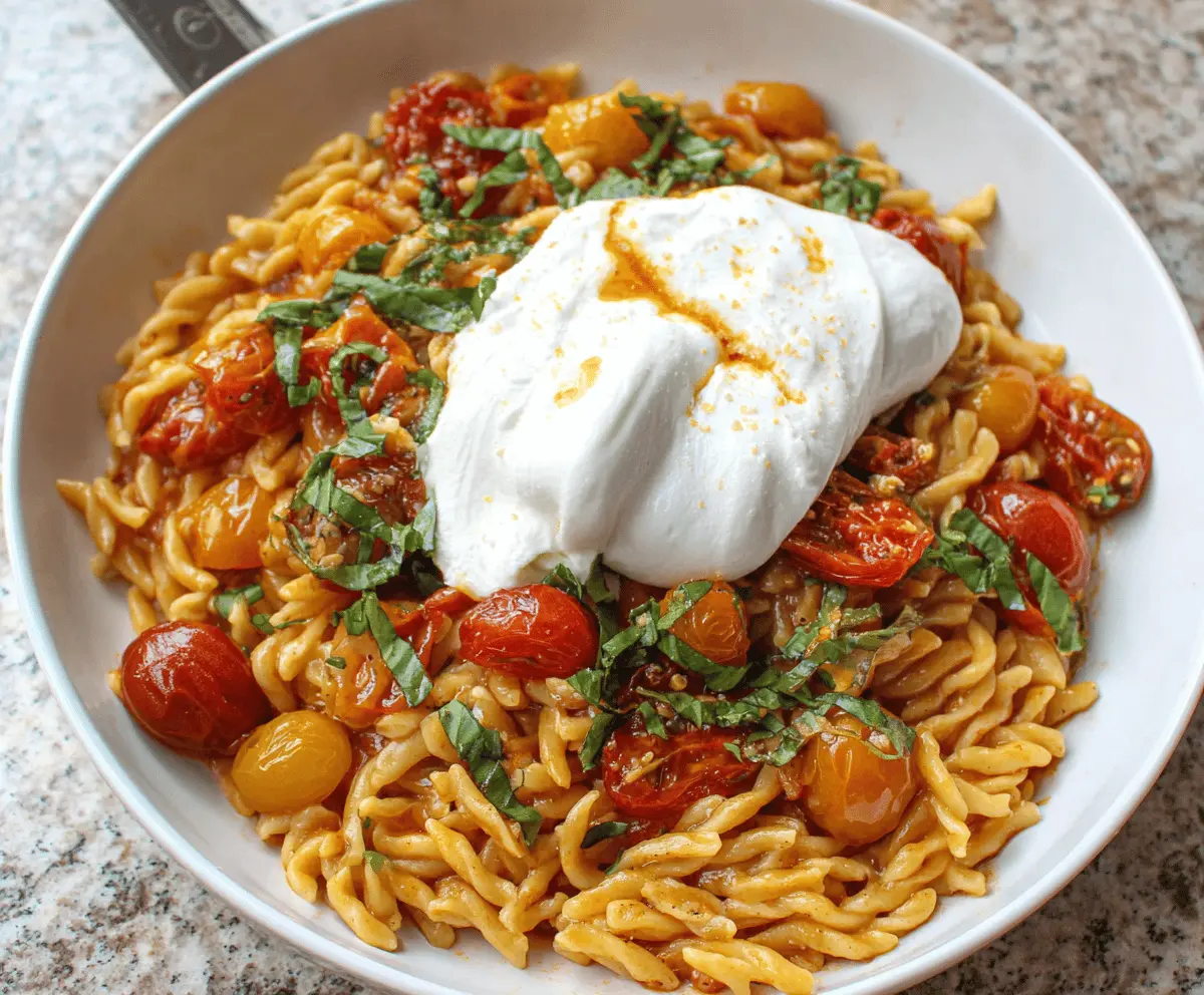 Fresh Summer Tomato Burrata Pasta Recipe