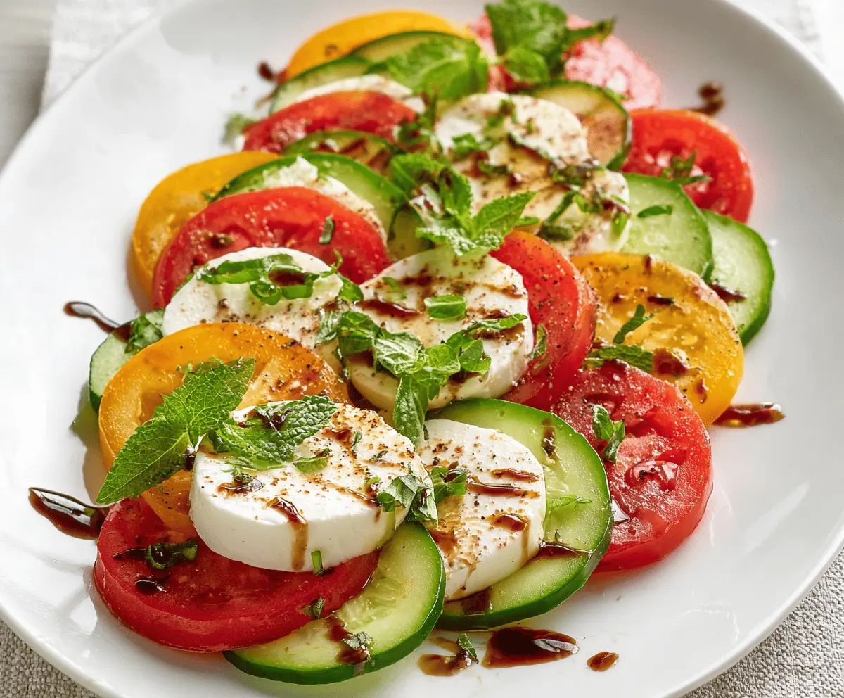 Easy Refreshing Cucumber Caprese Salad
