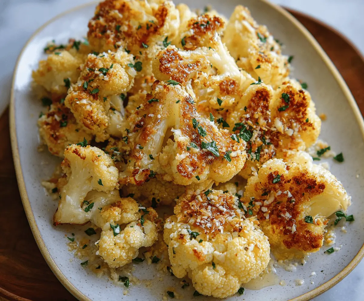 Garlic Butter Roasted Cauliflower Recipe
