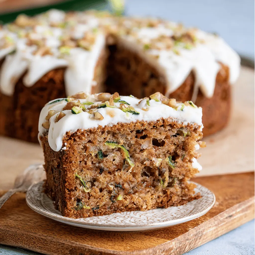 Moist Spiced Zucchini Cake with Cream Cheese Frosting