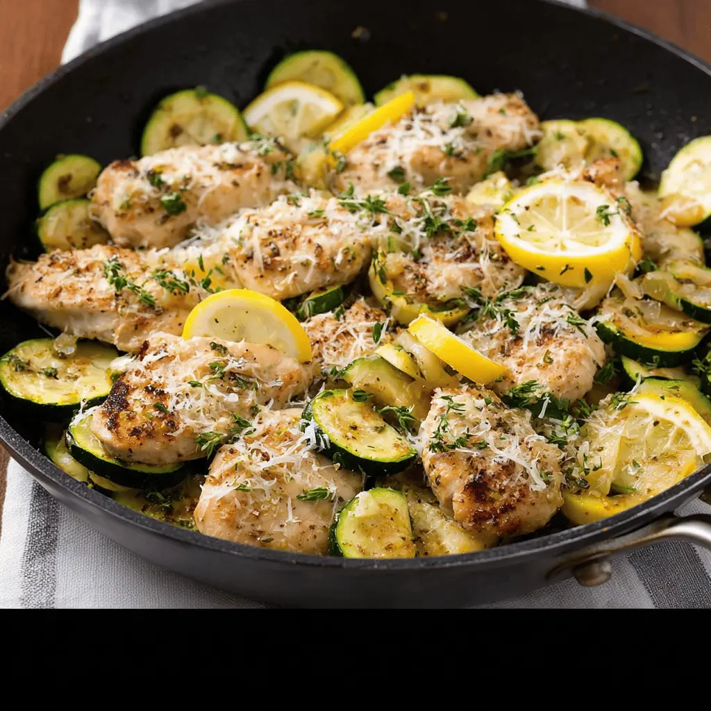 Lemon Parmesan Chicken Skillet with Zucchini