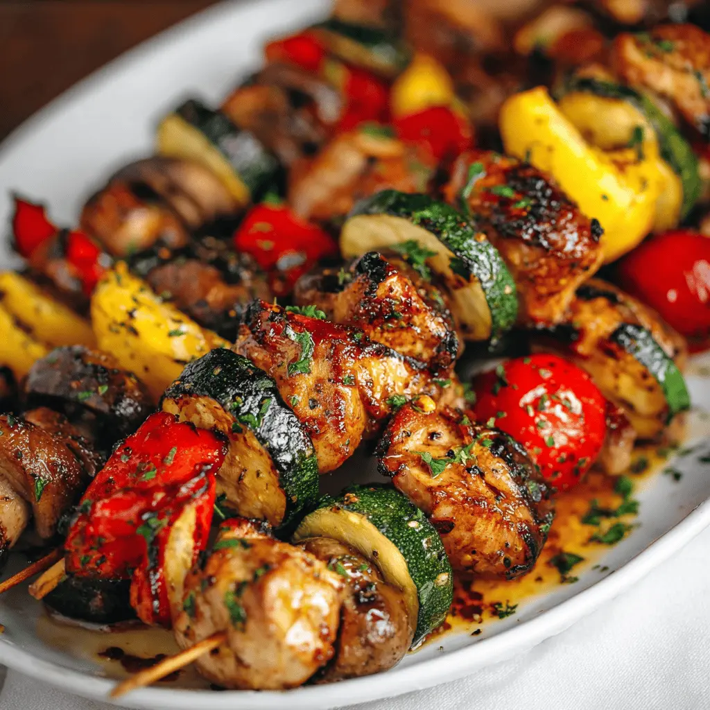 Easy Balsamic Chicken and Veggie Kabobs Recipe