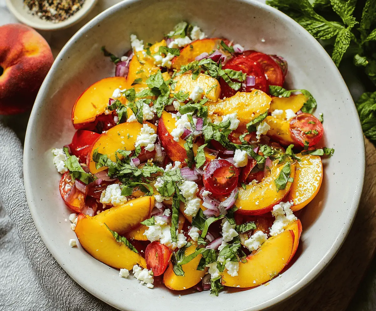Fresh and Easy Peach Feta Salad Recipe