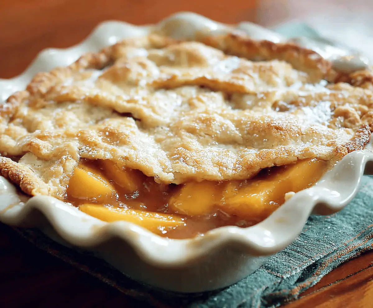 Triple Crust Peach Cobbler Recipe with Flaky Layers