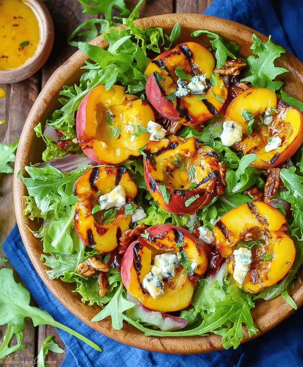 Summer Grilled Peach Salad with Honey Vinaigrette