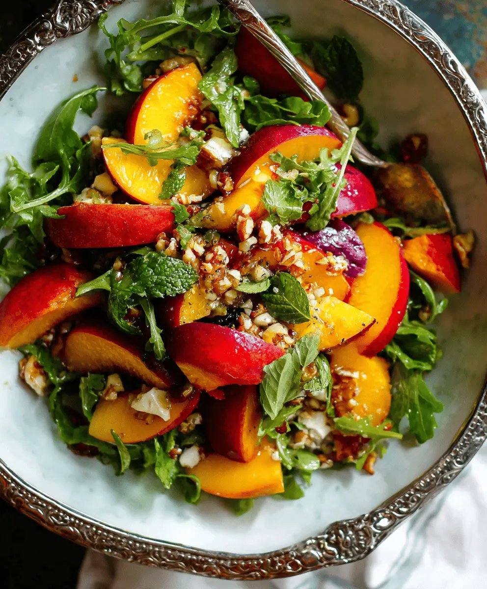 Fresh Summer Peach Salad With Honey Dressing