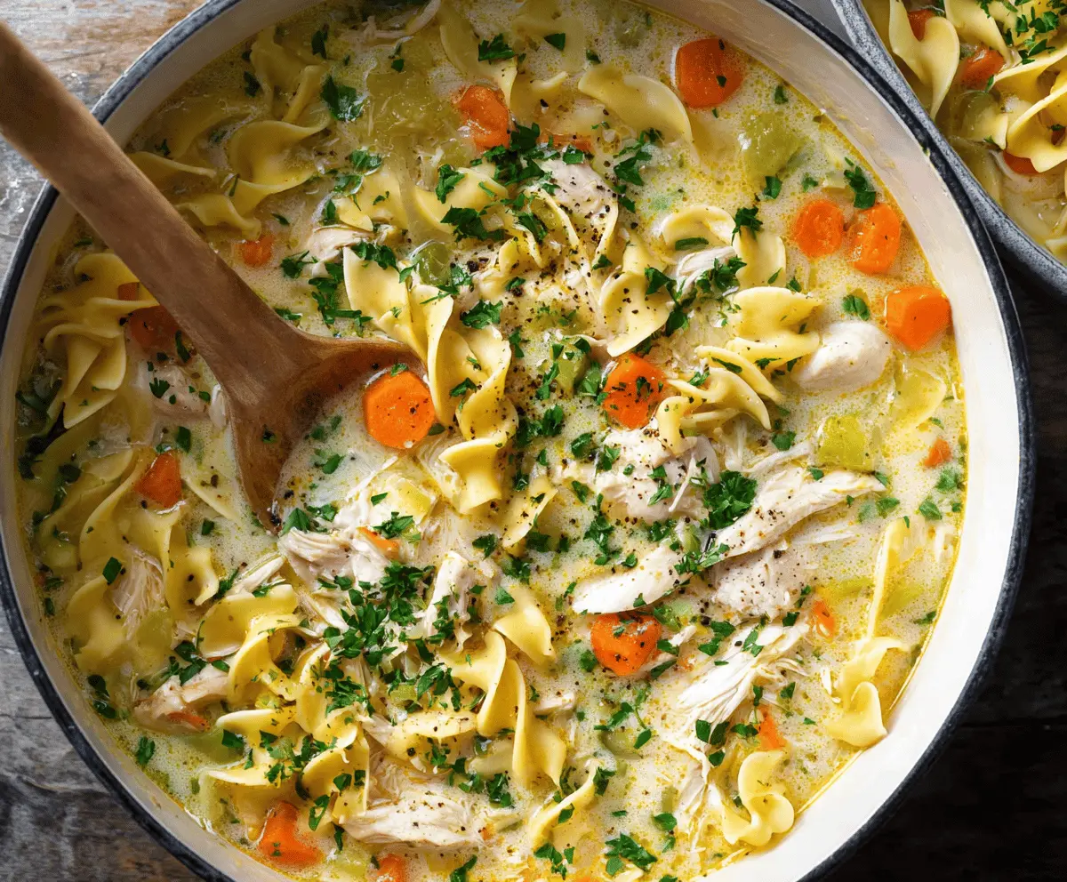 Easy Creamy Chicken Noodle Soup Recipe