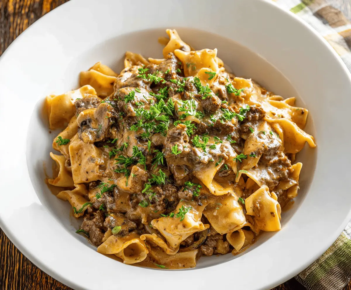 Easy One Pot Beef Stroganoff Recipe