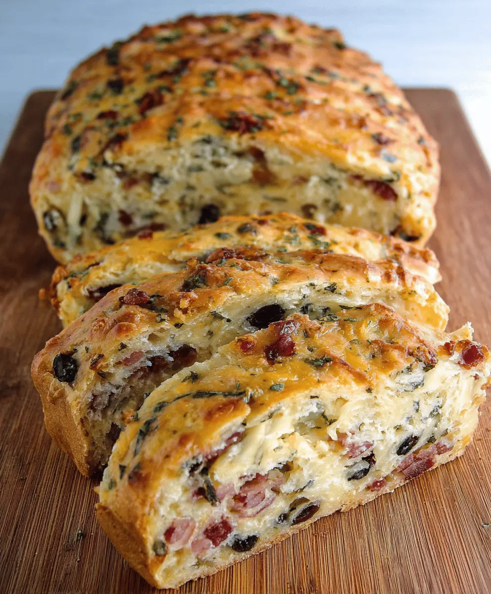 Savory Olive Bacon and Cheese Bread Recipe