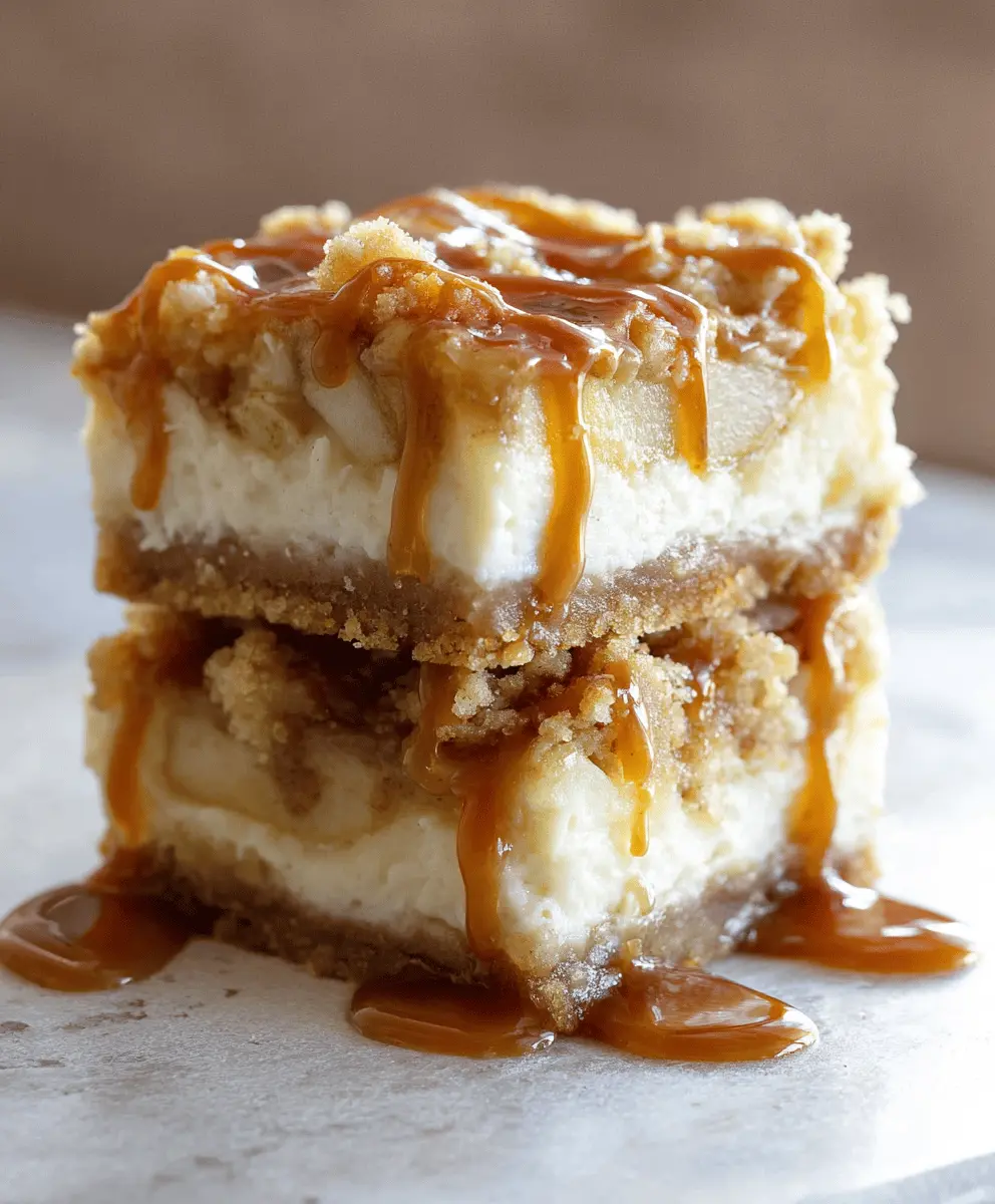 Easy Caramel Apple Cheesecake Bars Recipe