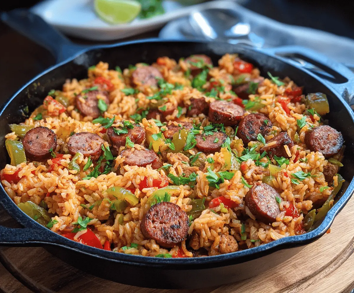 Easy Sausage and Rice Skillet Dinner