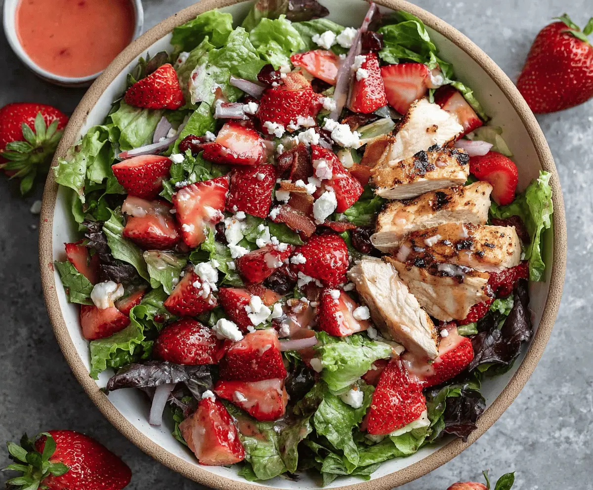 Fresh Strawberry Chicken Salad with Balsamic Dressing