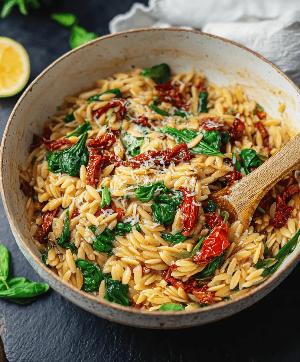 Easy Sun-Dried Tomato and Spinach Orzo Recipe